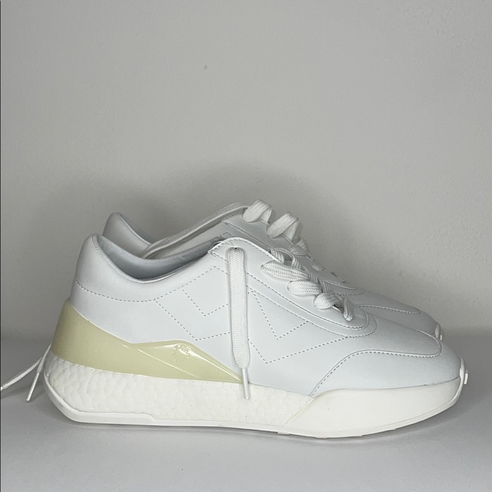 Stuart Weitzman White and Cream Sneakers